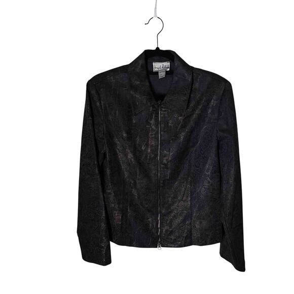 Womens Joseph Ribkoff Textured Crosshatch Full Zip Veston Jacket Paisley Size 14 - Picture 1 of 8